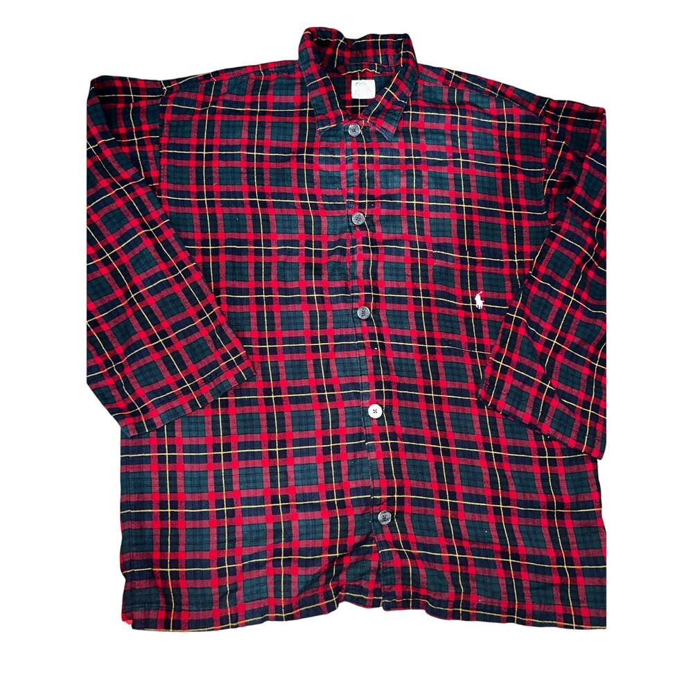 Polo Ralph Lauren Christmas red plaid men long sleeve button down pajama top s/m